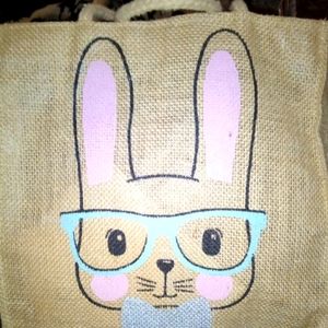 Marlo Lorenz burlap tote Easter bag